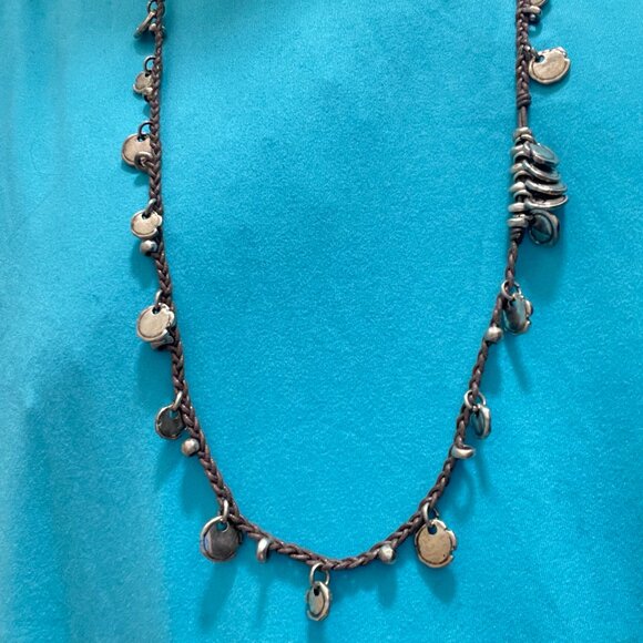 NWT Uno de 50 Long Multi Dangle Charms leather Silver plated long BOHO Necklace - Picture 5 of 12